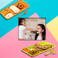 4-Compartment Plate – Plastic Dinner Set with Spoon & Fork | DeoDap