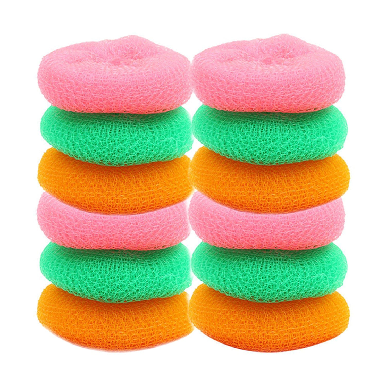Plastic Scrubber Round Nylon Scrubbers (12Pcs Set) — DeoDap
