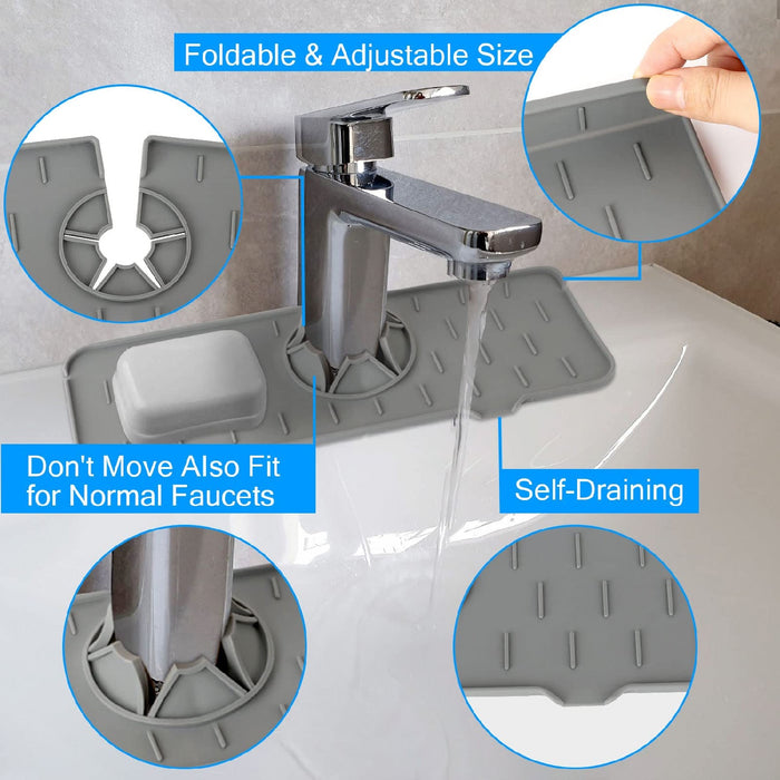 4914 Silicone Sink Faucet Pad, Drip Protector Splash Countertop, Rubber Drying Mat, Sink Splash Guard for Kitchen Bathroom Bar. DeoDap