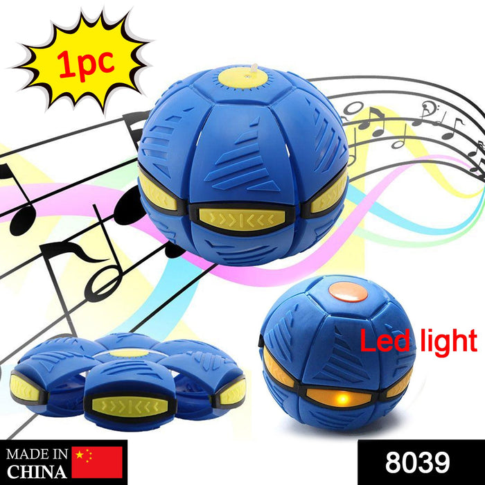 8039  Football Flat Throw Disc - with 3 LED Light Flying Toys DeoDap