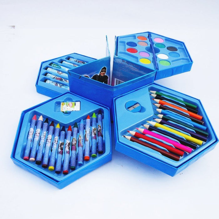 859 46 Pcs Plastic Art Colour Set with Color Pencil, Crayons, Oil Pastel and Sketch Pens DeoDap