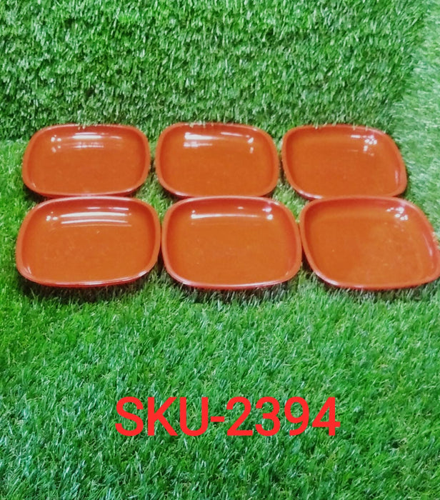 Microwave Plastic Quarter Plates 6 Pcs