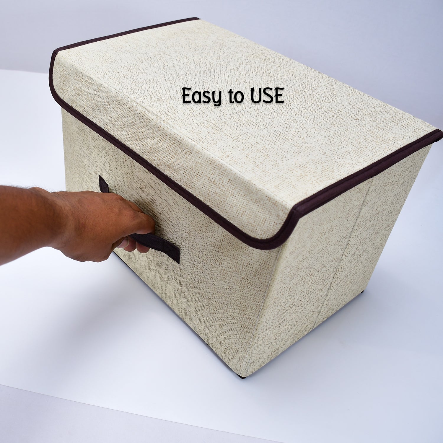 Buy Foldable Storage Box with Lid and Handles | DeoDap