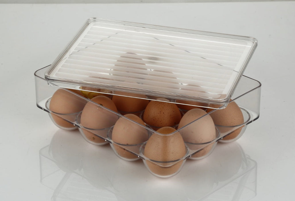 1pc Creative Ceramic Egg Tray Storage Box For Refrigerator And Kitchen,  Holds 12 Eggs