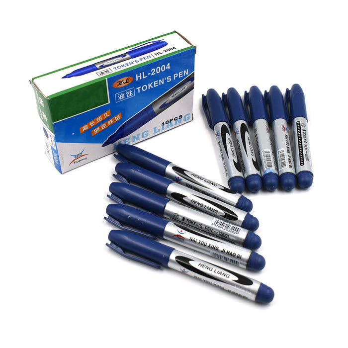 9012 10Pc Blue Marker and pen used in studies and teaching white boards in schools and institutes for students. DeoDap