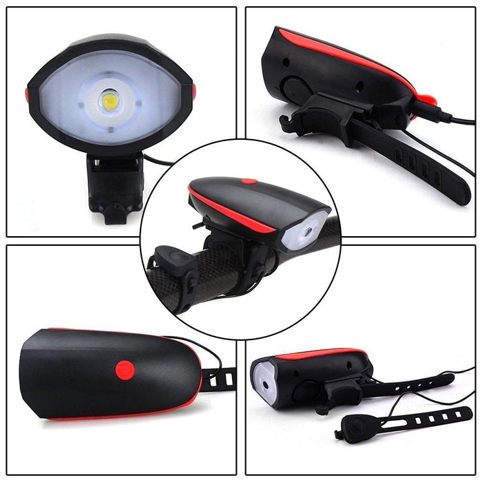 1562 Rechargeable Bicycle LED Bright Light with Horn Speaker DeoDap