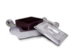 2091 Multipurpose 4 Section Royal Design Silver Storage/Gift Box DeoDap