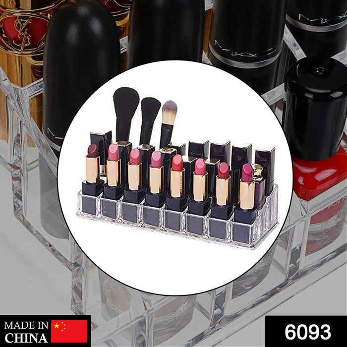 6093 Acrylic Multi Purpose Lipstick Cosmetics Stand Display Holder 24 Section DeoDap
