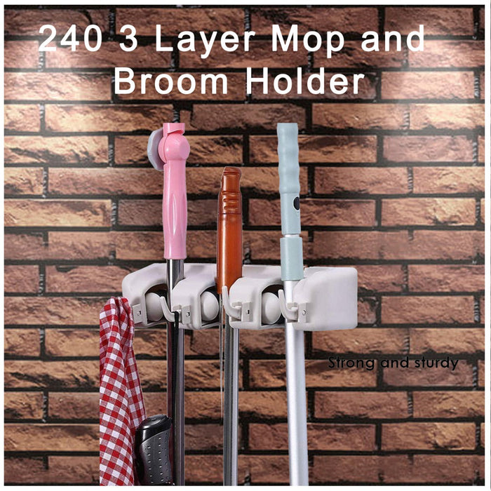 240 3 Layer Mop and Broom Holder DeoDap