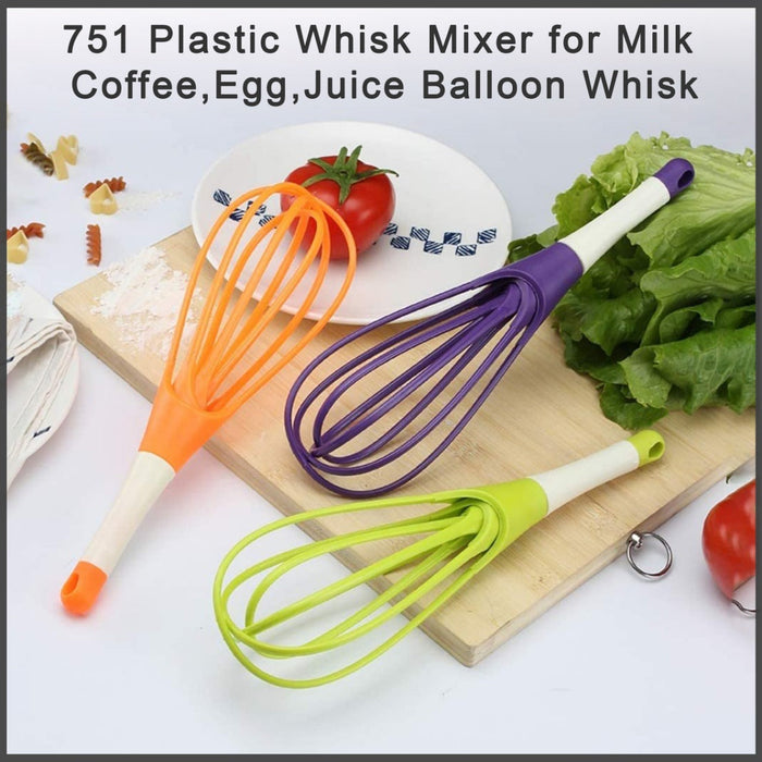 751_Plastic Whisk Mixer for Milk,Coffee,Egg,Juice Balloon Whisk DeoDap