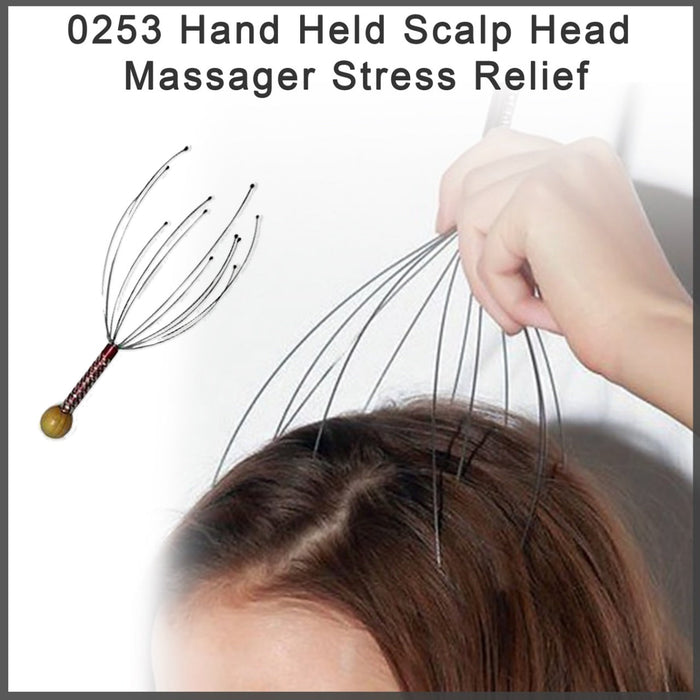 0253 Hand Held Scalp Head Massager Stress Relief DeoDap
