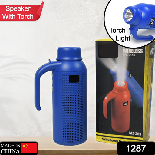 1287  Smart Bluetooth Speaker With Torch Light Wireless Bluetooth Speaker & Night Flash Light Speaker DeoDap