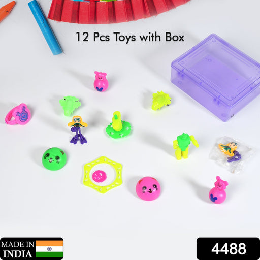 4488 12pc Mix All New Toy And Plastic Commander Container Mix All Types Playing Toy For Kids DeoDap