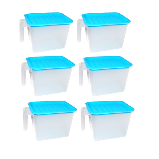 2454 Air Tight Unbreakable Big Size 1100 ml Square Shape Kitchen Storage Container (Set of 6) DeoDap