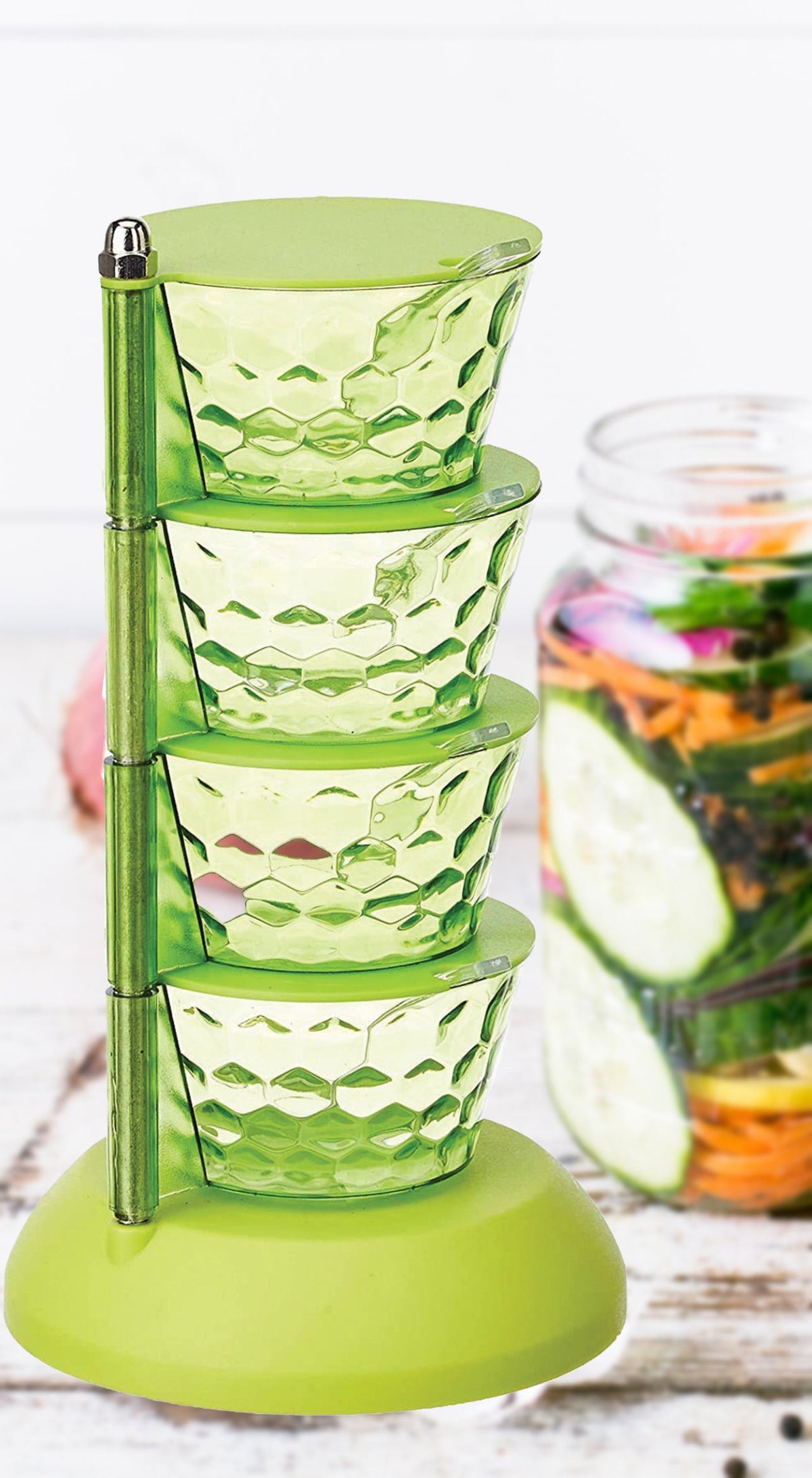 4 in 1 Multipurpose 360 Degree Rotating Pickle Rack Container for ...