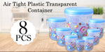 2448 Air Tight Plastic Transparent Container Set (10000ml, 7000ml, 5000ml, 3000ml, 2000ml, 1000ml, 750ml, 500ml) DeoDap