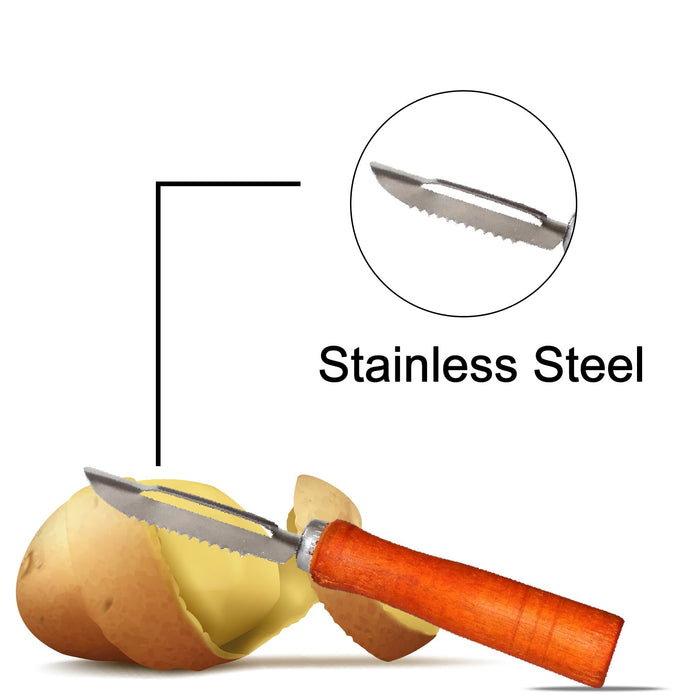 2455 Wooden Handle and Stainless Steel Vegetable Peeler DeoDap