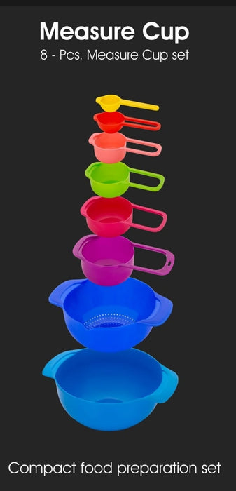 0833 8 Piece Nesting Bowls with Measuring Cups Set DeoDap