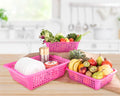 Plastic Cane Fruit Baskets – Set of 3 Sizes | Tidy Table
