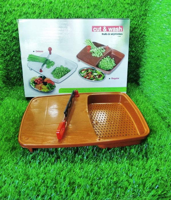 2687 Cut N Wash Box and tray used in all kinds of household kitchen purposes for cutting and washing within of fruits and vegetables. DeoDap