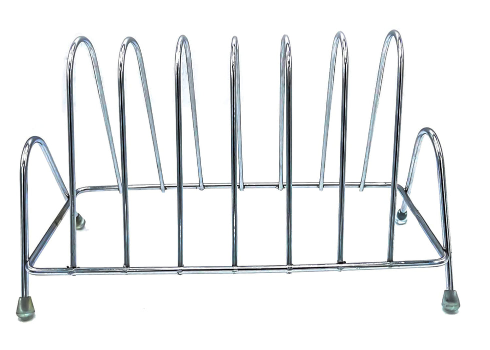 2135 Stainless Steel Square Plate Rack Stand Holder for Kitchen DeoDap