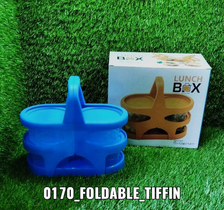 170 Lunch Box (200 ml each Container) with Attractive Stand - 4 pcs DeoDap