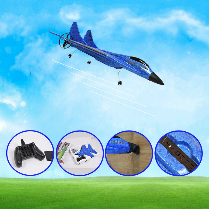 4483 Remote Control Airplane RC Glider for Beginner Adult Kids, Easy to Fly EPP Foam RC Aircraft Fighter with LED Light 2.4GHz DeoDap