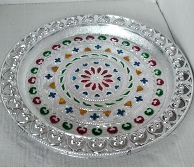 Silver Plated Pooja Thali – Festive & Worship Decor | Indo Glow