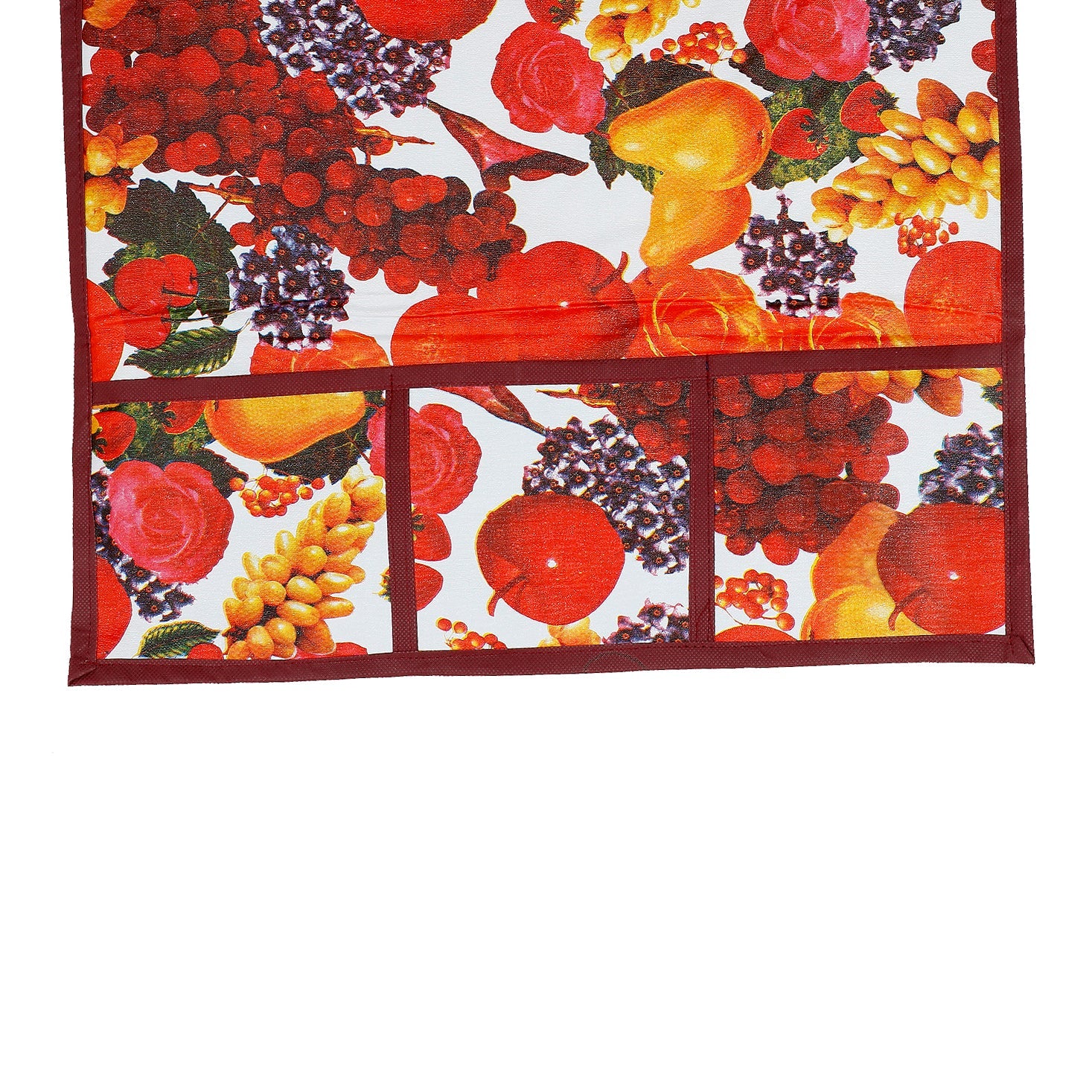 PVC decorative cover for fridge top, featuring a fruit pattern.