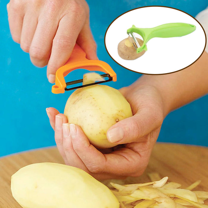 10pcs Y-shape Peeler Slicer, Stainless Steel Fruit Potato & Vegetable Peeler  With Ultra Sharp Stainless Steel Serrated Blades, Non Slip Grip
